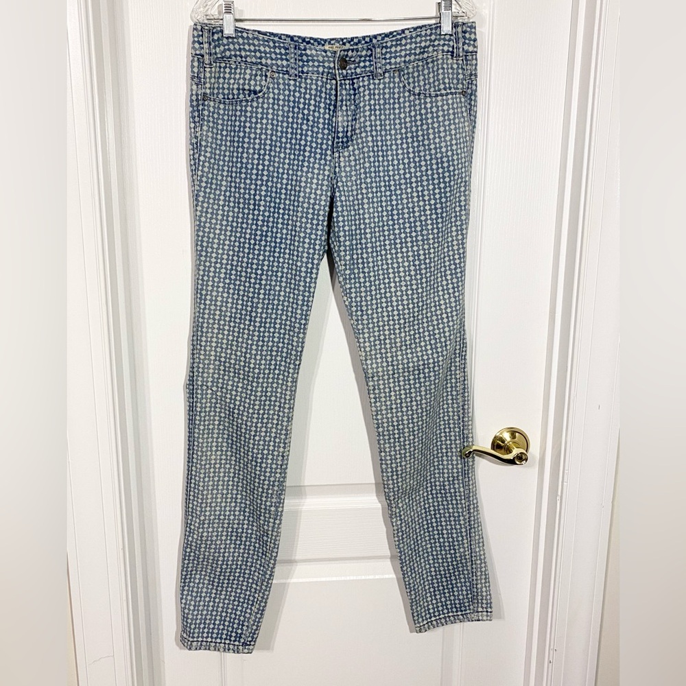 Free People Diamond Pattern Mid Rise Skinny Jeans Size 30
